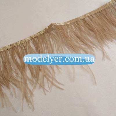 Перья страусиные на ленте (кофейный)